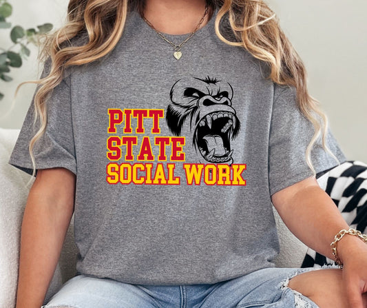 Pitt State Gorillas Social Work Red/Yellow