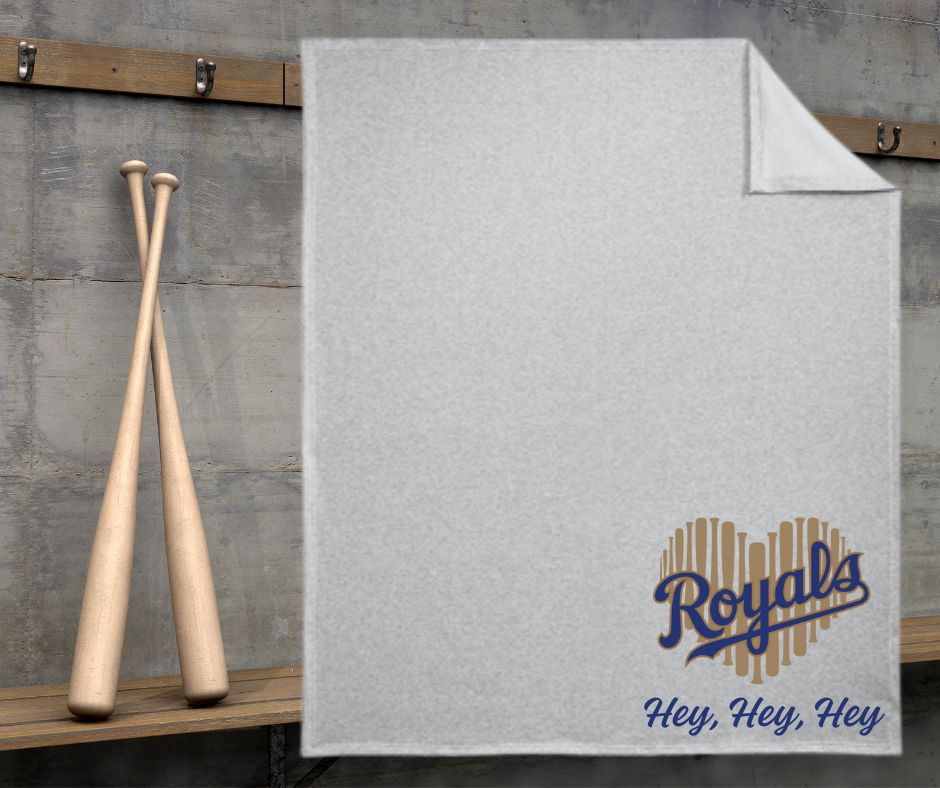 Royals Bat Heart Throw (Athletic Heather)